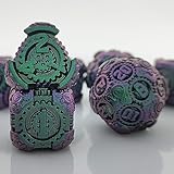 サイコロ 多面体 ダイス 多面体サイコロ 7個入り D20 D12 D10 D8 D6 D4 Dungeons and Dragons 、DND、 TRPG、 MTGなどテーブルゲーム用テーブルゲーム ロールプレイングボードゲーム ギフト (緑と紫の組み合わせ)