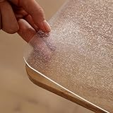 Yiwbj テーブルクロス エンボス加工 透明 80x140cm 厚さ2mm PVC製 テーブルマット つや消し 長方形 デスクマット 無臭 ビニール 気泡なし 矩形 テーブルカバー 防水 汚れ防止 撥水加工 (エンボス加工 厚さ2mm, 80*140cm)