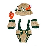 Chinatera Infant Newborn Girl Boy Fishing Photo Prop Handmade Crochet Knitted Fisherman Outfits Clot