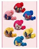 冬小物 子供ニット帽 ニット帽 キッズ 帽子 5色 子供用帽子 花柄 ボンボン ボア こどもニット帽子 子供帽子 ぼうし 裏ボア あたたか ニット帽 花柄リボン ボタン 後ろひもで調整 ボンボン 可愛