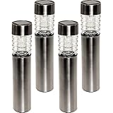 Bollard Path Lights by GreenLighting - Solar LED Lights (Stainless Steel, 4 Pck) [並行輸入品]