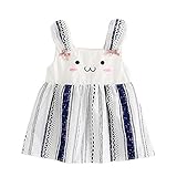 （ディゾン）dizoon 春夏 子供 ベビー キッズ 女の子 ワンピース ドレス 吊りスカート うさぎ 可愛い服 ピンク ブルー 80 85 90 100cm 6-36ヶ月