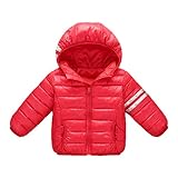 POTOJP 子供用 無地 スラッシュコート ダウンジャケット ジッパー ダウンコットンコート キッズ 上着 フード付け アウター 男の子 女の子 冬 コットンジャケット 日常着 防寒綿服 (130,
