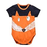 ALLAIBB ベビー服 ボディースーツ 夏 半袖 女の子 男の子 新生児 肌着 コットン 可愛い 生産祝い ギフト size 80 (ビーバー)