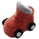 [スゴフィ]SGFY ベビー ソックス 靴下 保温 秋冬 幼児用 キッズ 子供 かわいい カラーフル ガールズ ボーイズ 男の子 女の子 車 車輪 モチーフ 6色 (レッド, 9cm)