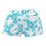 (チャックル) chuckle ハイビスカス柄水遊び用おむつパンツ【トランクス】 ブルー 100cm M4514-100-31