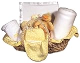 Dee Givens & Co-Raindrops 49505 Yellow Sleepy Time Bear Moses Basket Gift Set - Yellow - 28 in. x 34