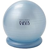 東急スポーツオアシス バランスボール 75cm (アイスブルー) 適正身長185cm以上 耐荷重300kg (固定リング ポンプ付)