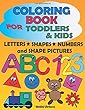 Coloring Book for Toddlers & Kids: Letters, Shapes, Numbers and Shape Pictures