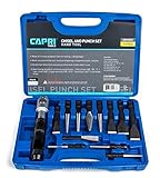 Capri Tools 21073 Chisel and Punch Set with Removable Handle, Black, 13 Piece [並行輸入品]