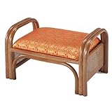 籐家具(ラタン) 籐ご仏前金襴座椅子 ロー SH23 朱色 C46