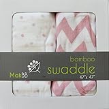 MakBB Ultra Soft Baby Swaddle Blanket, Bamboo Rayon, 2 count 47 x 47 (Pink - Girl) by MakBB
