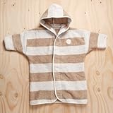 代官山オーガニックコットン専門店 Organically（オーガニカリー）今治産ボーダーバスローブ ブラウン