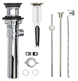 pf Waterworks EasyPopUpユニバーサルバスルームシンク/洗面所ポップアップDrain ( Easy削除ストッパー)、クロムメッキABSボディwithオーバーフロー、光沢真鍮、pf0