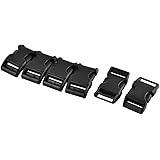 [uxcell] スーツケース バックパック バッグ ストラップ プラスチック サイドクイックリリースバックル ブラック 20mm 6個入り