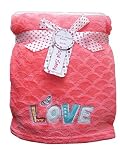 Zak & Zoey love Ultra Soft Embossed Plush Baby Blanket (Coral Love) [並行輸入品]
