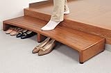 天然木玄関台 (幅120) 【靴の収納可能/足腰の負担を和らげます/アジャスター付き】