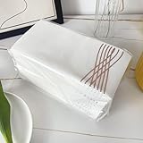 紙ナプキン ライン パターン 使い捨てナフキン リネン フィール ナプキン 使い捨て 箔押し ペーパーナプキン 結婚式 パーティー ホーム ホテル用 食器用 50枚 白 (100枚,ピンク)