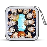 ハイキュー!! CDケース プラケース スリム BD DVDケース 大容量 40枚収納 ディスク収納ケース 小型 持ち運び便利 可愛い 男女兼用 旅行 自宅用 セミハード ファスナー付
