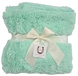 Max Daniel LuxeミントBunny Baby Throw – 両面 – Pipedエッジ1179