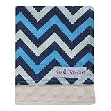 Cuddly Wuddless Blue Chevron Minky Swaddling Blanket by Cuddly Wuddless