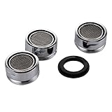 KES pa6 a-p蛇口交換パーツねじ式エアレーター360度回転水保存、ポリッシュクローム 24 mm Fixed シルバー PA1B-P3