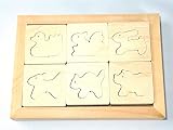 木でできた動物パズル　A