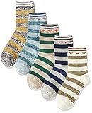 [ソミラ] SOMILA 春夏 キッズ ソックス 5足セット 横縞 可愛い 靴下 子供用 くつした (c.S(3~5歳）)