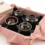 お食い初め 食器セット 祝膳 女の子 黒色 風呂敷 収納 桐箱