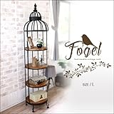 鳥カゴ風 アンティークシェルフ 4段 (L) Fogel フォーゲル アイアン 4段ラック 4段シェルフ スリム 天然木 木製 北欧風 レトロ おしゃれ かわいい