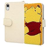 イングレム iPhone XR用 『ディズニーキャラクター』/サガラ刺繍 手帳型ケース 帆布/プー IS-DP18SGR1/PO