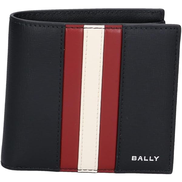 BALLY 二つ折り財布 黒/赤/白 BALLY 二つ折り財布 黒 レザー 小物