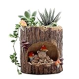 Ochine　可愛い　動物　植木鉢　プランター　デザイン小物　フラワーポット　雑貨　インテリア　アウトドア　DIY　飾り　おしゃれ　多肉植物 寄せ植え 鉢　収納スタンドにも　両用　10.5×10.5×