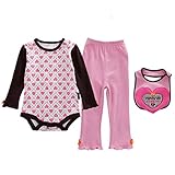 Happy Cherry新生児ベビー幼児コットン長袖キュートフロントボタンジャンプスーツボディスーツカバーオール 12-18 Months ピンク ZTBK0180