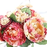 Mikey Store人工フェイク牡丹シルク花ブライダル紫陽花ホームウェディング庭装飾 M オレンジ Mikey Store 2