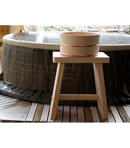 WK 美品 木曽檜 ヒノキ風呂椅子 湯桶 セット ①② Amazon | 木曽ひのき 風呂椅子(普通サイズ）・風呂桶・手桶セット