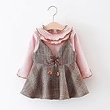 Mycu ベビー服 ワンピース 女の子 長袖 つりスカート 上着 子供服 綿 春秋 オシャレ 子供 2セット