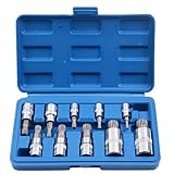 Simplyシルバー – 10pc XZN 12ポイントMMトリプルスクエアスプラインビットソケットセット改ざん防止ビット