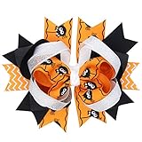Hollazilla かわいい！ 子供 手作り 髪飾り ハロウィン ボウ ヘアピン カボチャとスパイダー 3枚入り