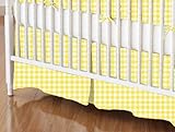 SheetWorld - Crib Skirt (28 x 52) - Primary Yellow Gingham Woven - Made In USA by sheetworld