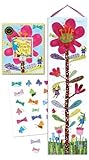 eeBoo Hot Pink Flower Growth Chart [並行輸入品]