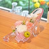 [florence du]プリザーブドフラワー 3輪バラハイヒールアレンジメント ピンク 専用クリアケース付 ガラスの靴　花 ギフト フラワーギフト 誕生日 結婚祝い 結婚記念日 お祝い