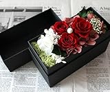 枯れないお花のサプライズフラワーボックス :レッド 【フラワー ギフト 誕生日プレゼント 記念日　 結婚祝い 彼女 お祝】