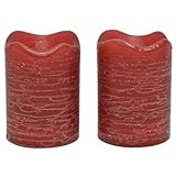 Inglow CG10288CU45 2.5-Inch Tall Flameless Rustic Votives Pomegranate Scented Candle, Currant, 2-Pac