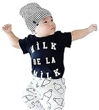 あかね哥 ロゴ Tシャツ ＆ ミルク瓶 プリント パンツ セットアップ ベビー服 半袖 男の子 子供服
