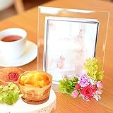 プレゼント フォトフレームプリザーブドフラワー 花とスイーツセット