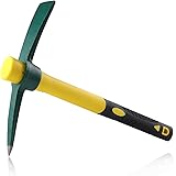 LEONTOOL ツルハシ つるはし ピックマトック バチヅル 柄付 片手鍬 除草マトック鍬 くわ 農業用つるはし ポータブル グラスファイバー TPR 滑り止め ハンドル 切断刃付 全長380mm 防錆 ガーデニング 園芸鋤 小 硬い土掘り 石 掘