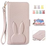 MAGICASE iPhone 12 mini ケース 手帳型 おしゃれ iPhone12 mini 手帳型 ケース可愛い かわいい iphone12ミニ ケース 女性 人気 兎 ストラップ付き アイフォン12mini 携帯カバー アイフォン12mini ケース手帳型 カード収納 アイフォン12ミニ ケース アイフォン12mini ケース 高級PUレザー 横置き機能 5.4 inch，パープル