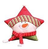 スターパターンクリスマススローピローニットホームデコレーションクッション、雪だるま