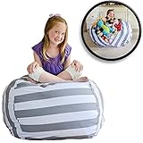 seasofbeautyおもちゃ収納袋 ビーンバッグ プレイマット ぬいぐるみストレージ 子供部屋片付けて用 直径45cmグレー